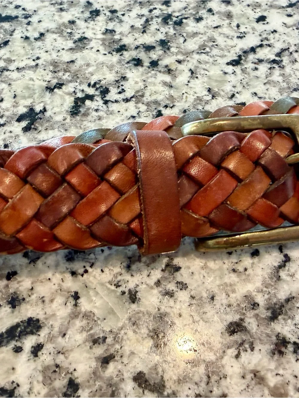 Tommy Bahama Woven Genuine Leather Belt Size XL 42-44 Brown